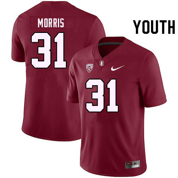 Youth #31 Aaron Morris Stanford Cardinal College Football Jerseys Stitched Sale-Cardinal